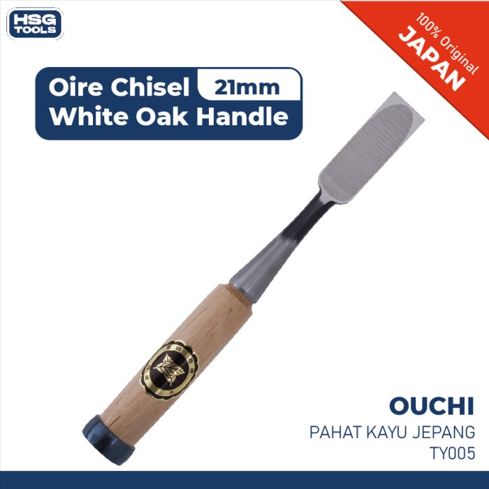 

OUCHI TY011 PAHAT KAYU JEPANG STEEL NO.2 OIRE CHISEL 21MM OAK HANDLE