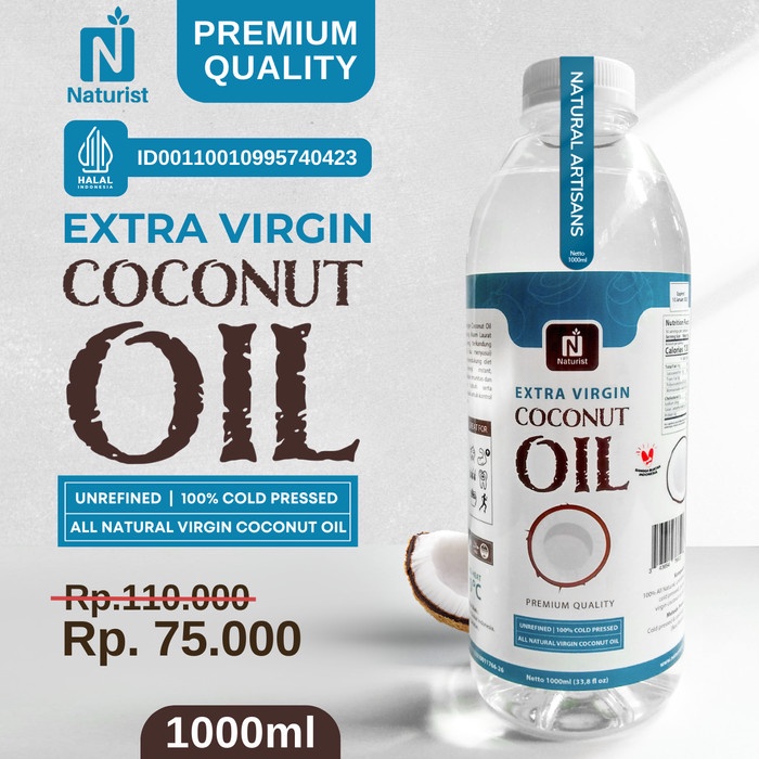 

KD-76 NATURIST EXTRA VCO VIRGIN COCONUT OIL 1000ML MINYAK KELAPA MURNI 1L