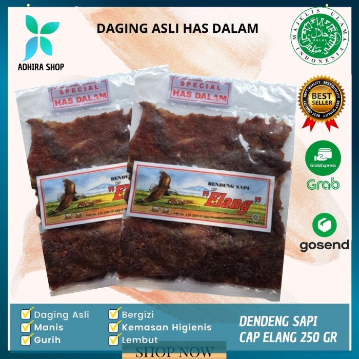 

Dendeng Sapi Spesial Has Dalam Cap Elang Asli Original 250 gr