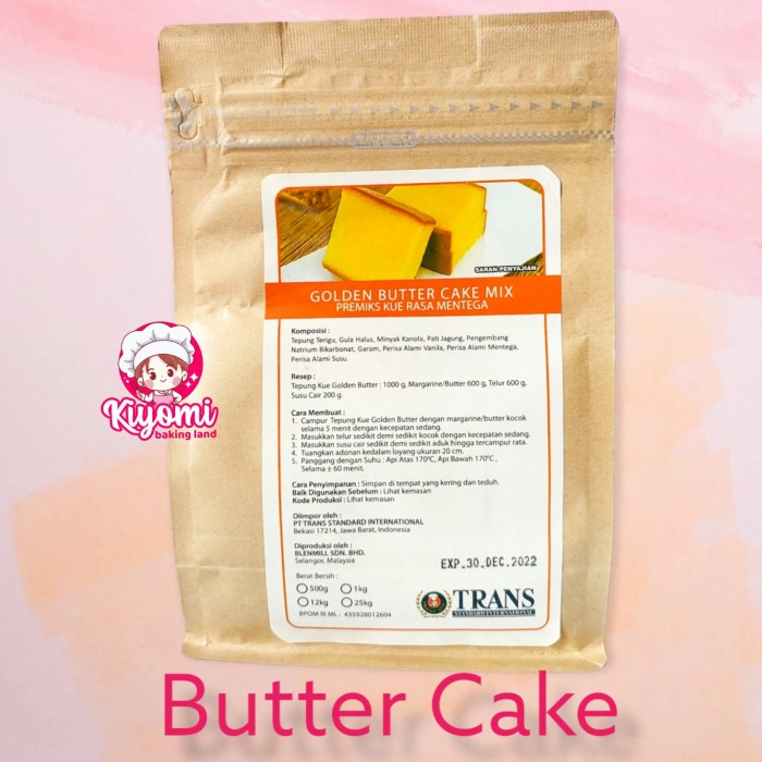 

[Big Sale] Trans Golden Butter CAKE Mix 500 Gram Tepung Premix PoundCake Kue