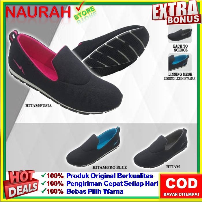 (COD) Sepatu Wanita Ando Calya Hitam  Slipon Kualitas Impor Alternatif Scania 100% Original
