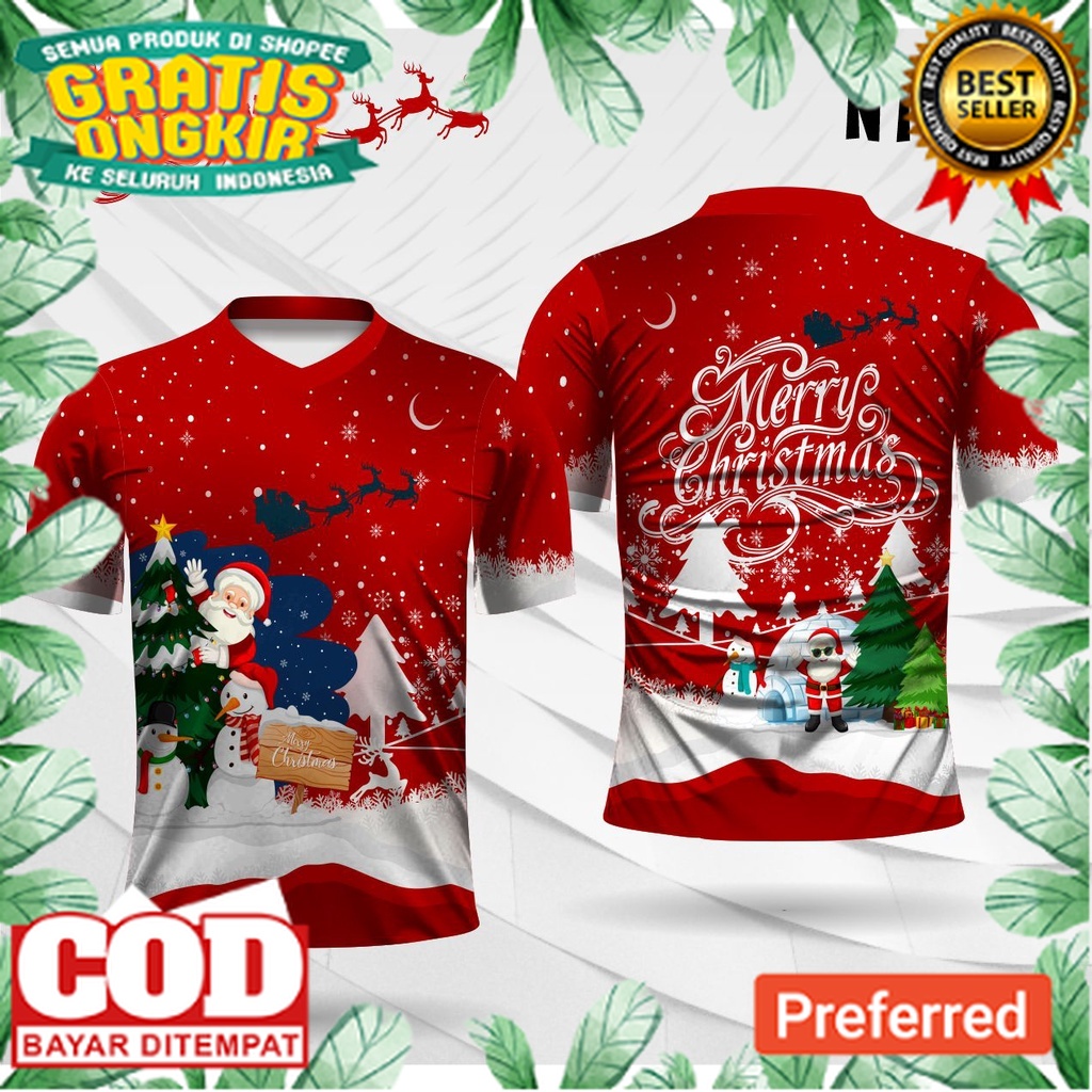 kaos natal kaos santa jersey natal terbaru 2021 custom nama dan logo// NATAL / POHON NATAL / AKSESOR