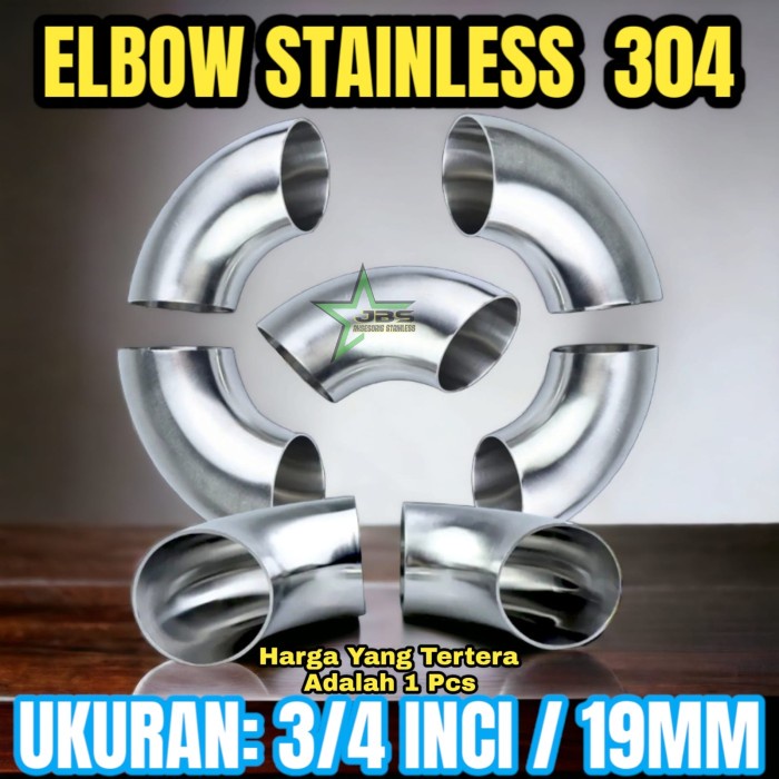aksesoris stainless elbow/keni ss 304 3/4" inch ( diameter 19.1mm) GD27