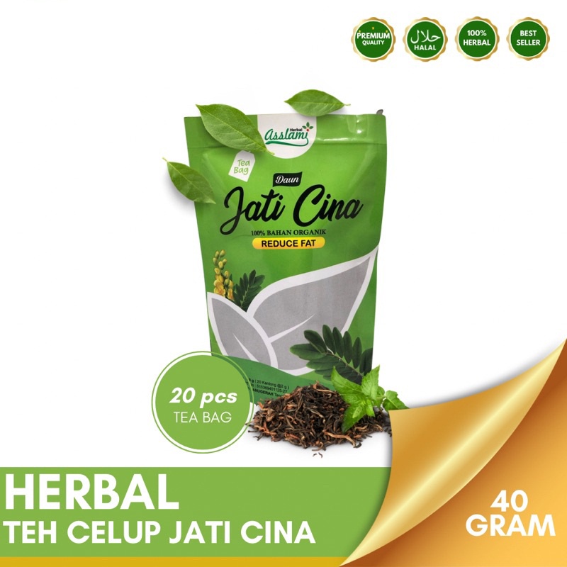 

Daun Jati Cina | Teh Celup Daun Jati Cina Original Asslami | Sehat kemasan pouch Menurunkan berat badan, Peluntur lemak berlebih alami, Mengecilkan perut buncit, Melancarkan buang air besar, dll Herbal Alami Gratis Ongkir