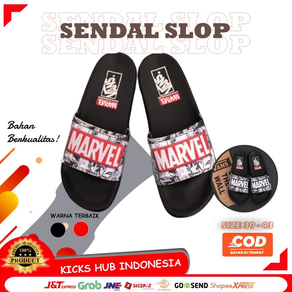 Sandal Pria Sendal Slop Karet Marvel Size 39-43 Acc Fashion Cowo Laki Dewasa Motif Kekinian