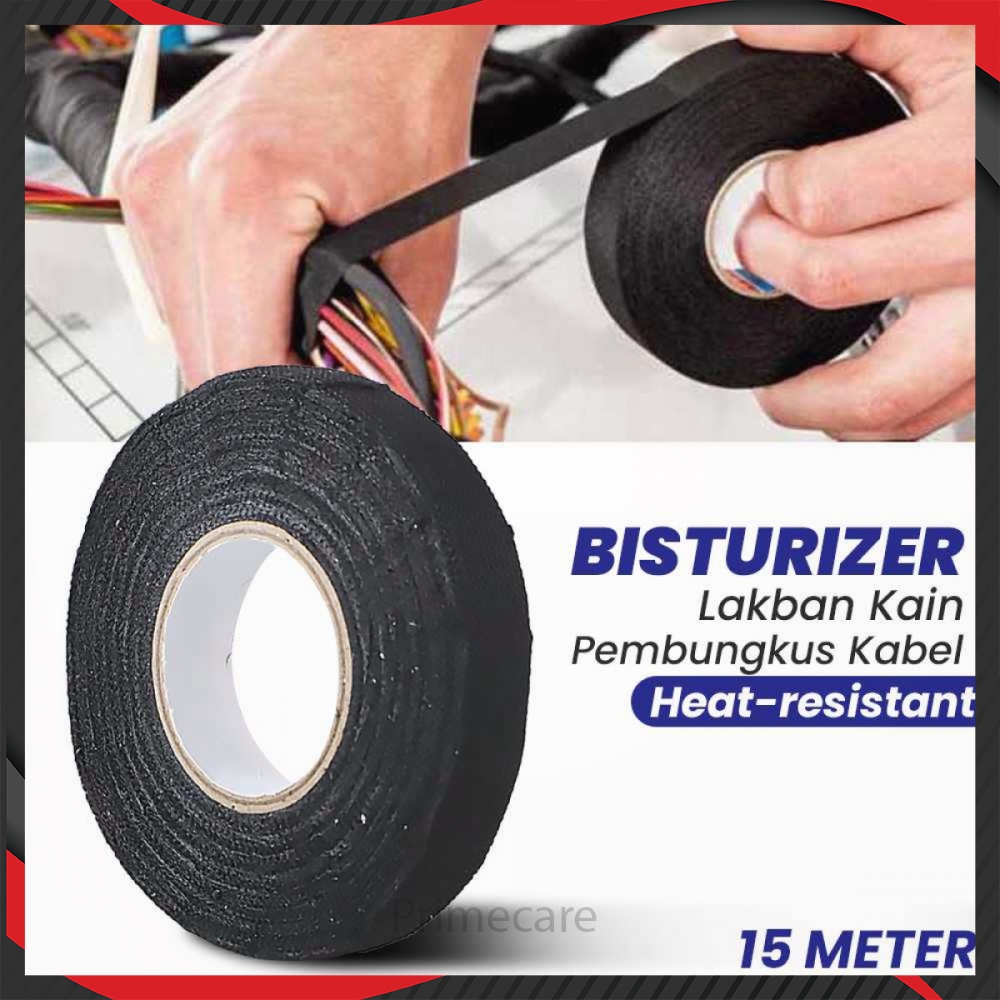 

Lakban Kain Pembungkus Kabel Tape Heat-resistant 15M 15mm PK584