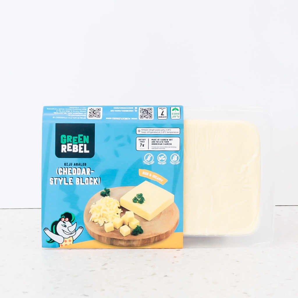 

Cheddar Cheese Block Cheese Analog Vegan Chiller - GREEN REBEL