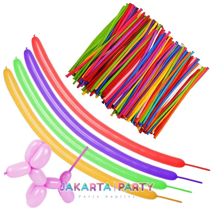 Balon Twist 1 Pack Isi 100 Pcs / Balon Twist Per Pack / Balon Cacing