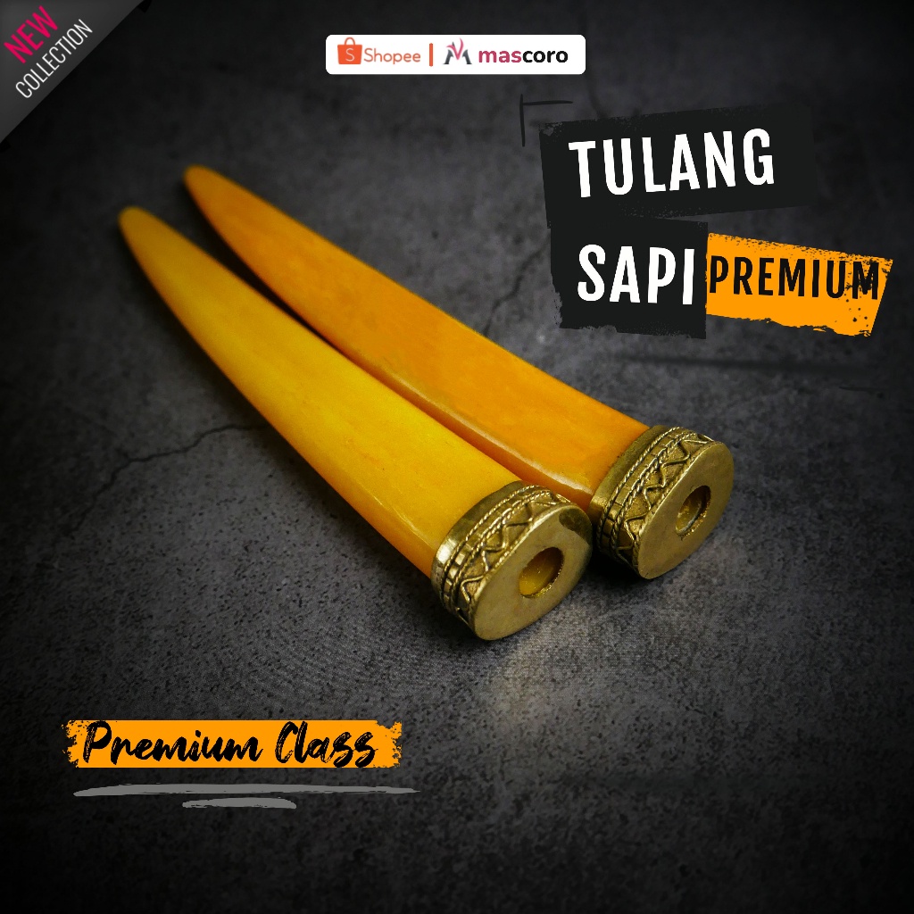 once cangklong pipa roko berbahan tulang sapi tebal premium bentuk gading panjang 12-13cm - padudan 