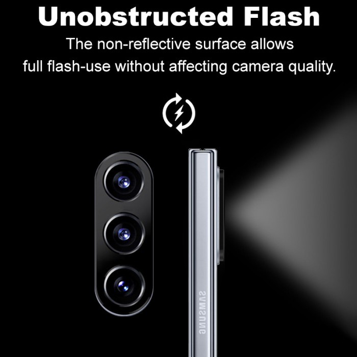 Tempered Glass SAMSUNG Z Fold 5 5G Premium Frame Pelindung Camera Lens Protector