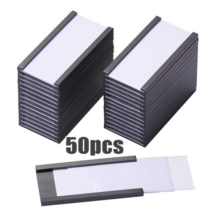 

50Pcs/Set Magnetic Label Holders with Data Card Holders Bahan Akrilik - 50pcs/set