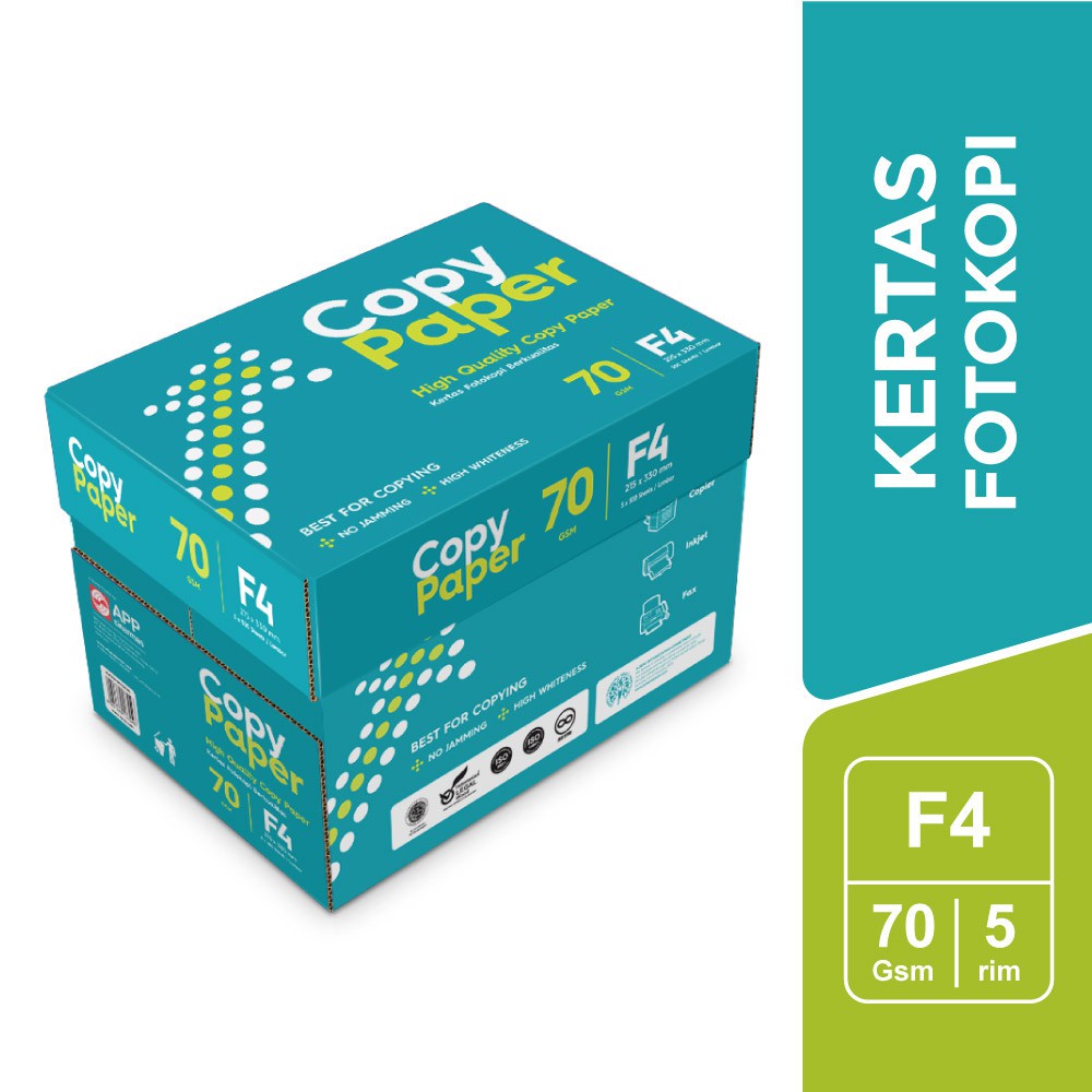 

[BMS Surabaya] Copy Paper Kertas Fotocopy 70 GSM F4 - 1 Boks = 5 Rim