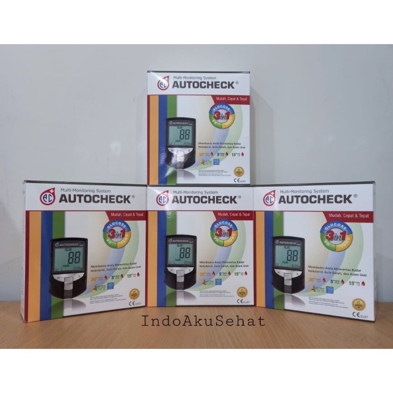 ALAT AUTOCHECK 3 IN 1 SUDAH TERMASUK STRIP Autocheck 3 in 1 (Gula Darah / Asam Urat / Kolesterol)