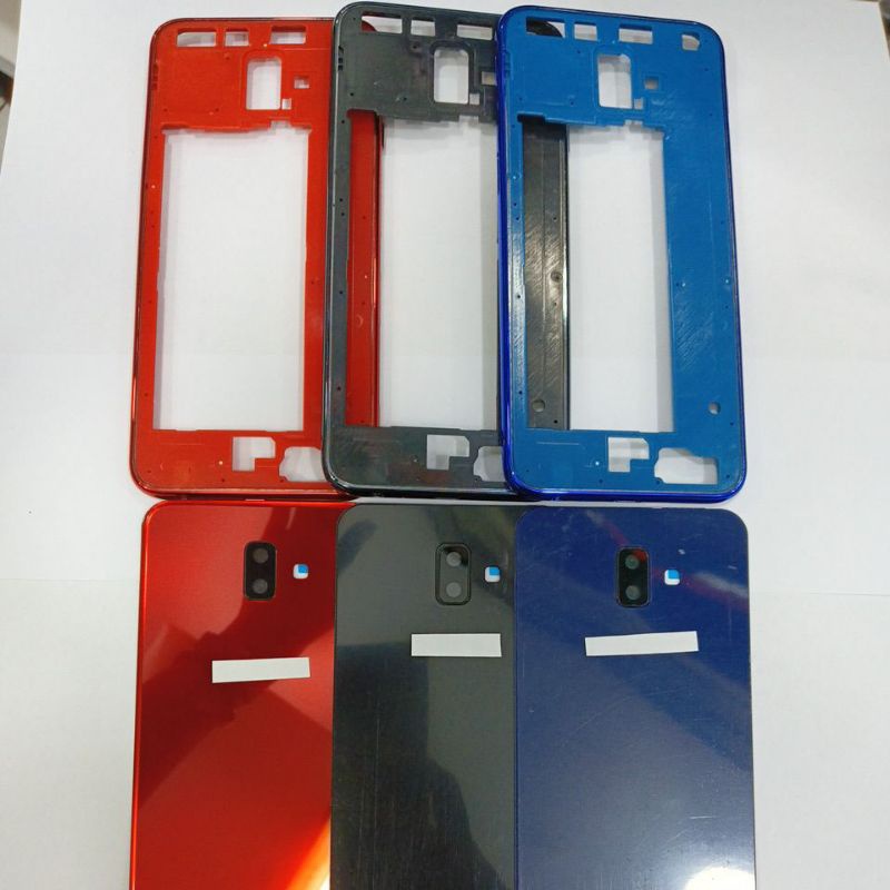 Back Cover Back door+ tulang Bezel+lensa kamera Untuk Samsung j6 plus