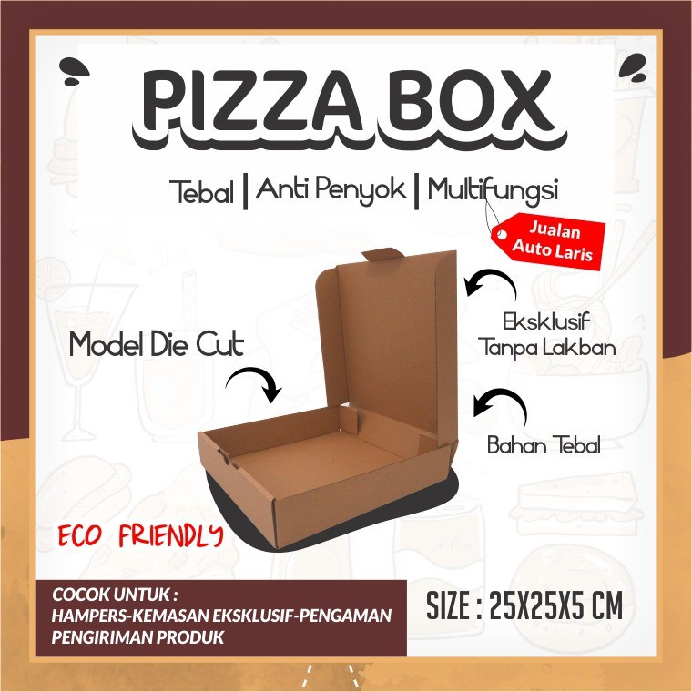 

(PER 1 PCS) Kardus Box Die Cut Dus Pizza Polos Box Hampers Jilbab Box Packing Pakaian Aksesories