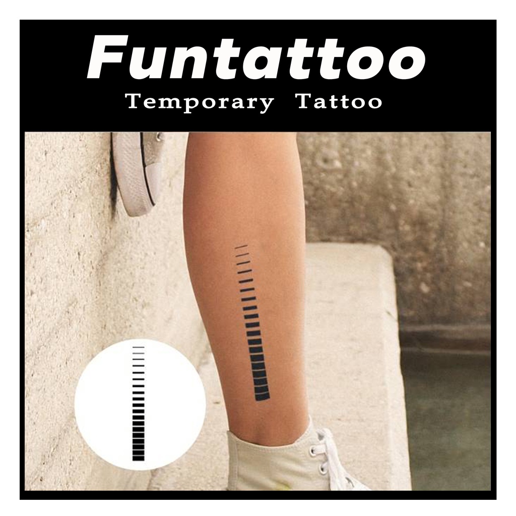Funtattoo - Tato Fruit Ink Simple Garis tahan lama 15 hari anti air 11*18cm - Tato temporer semi per