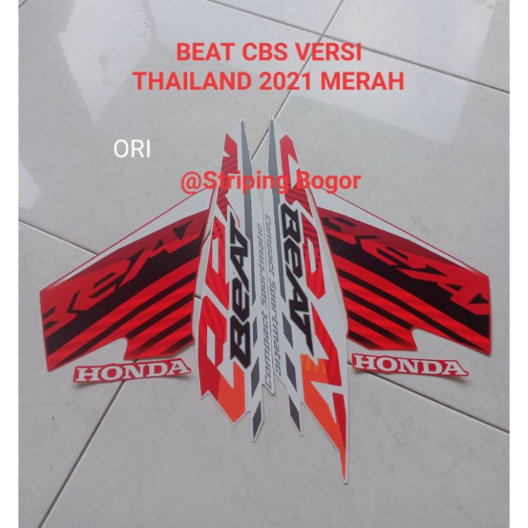 Striping Stiker Motor Honda Beat CBS 2021 Thailand Red