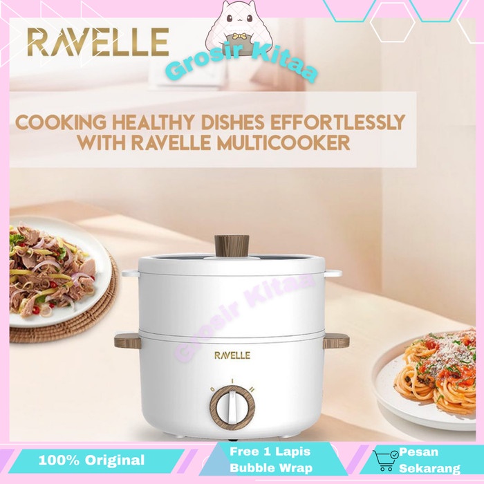 Ravelle Panci Listrik Multicooker - Panci Portable Multifungsi 1.5LTR