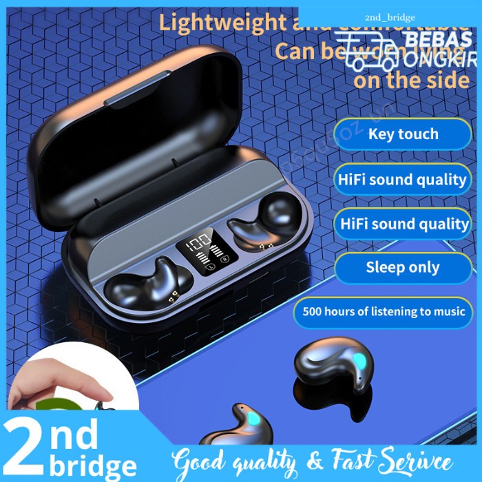 Jerman Invisible Sleep Wireless Earphone-Kualitas Suara HIFI 2B