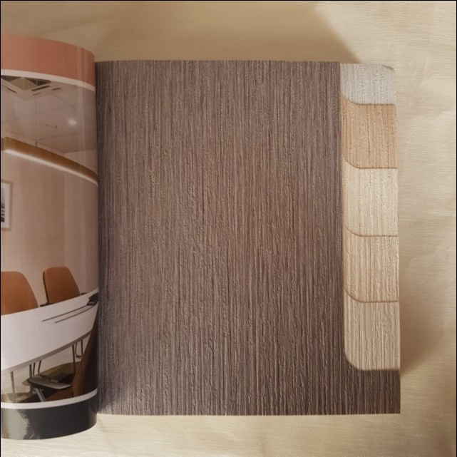 Wallpaper Dinding Kantor Polos Motif Fabric Warna Biru Coklat Cream