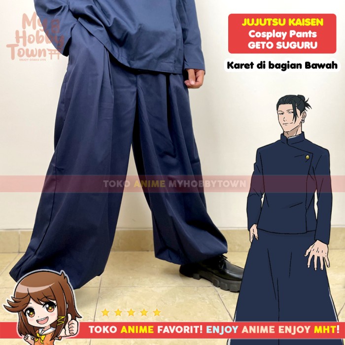 Celana Cosplay Anime Gakuran Jujutsu Kaisen Geto Suguru - L