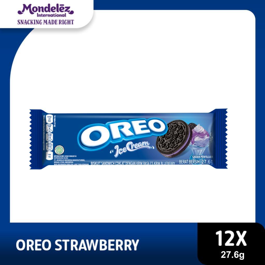 

Oreo Biskuit krim Blueberry 27.6g x12 cemilan favorit keluarga