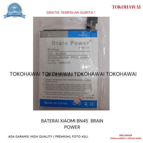Promo Baterai Xiaomi Bn45 Brain Power Batre Batrai Hp