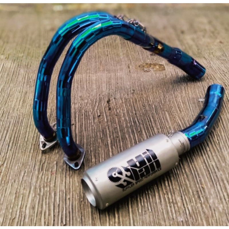 Knalpot Villan Z1 silver Header blue Cbr250rr Ninja250 Z250 Mt25 R25