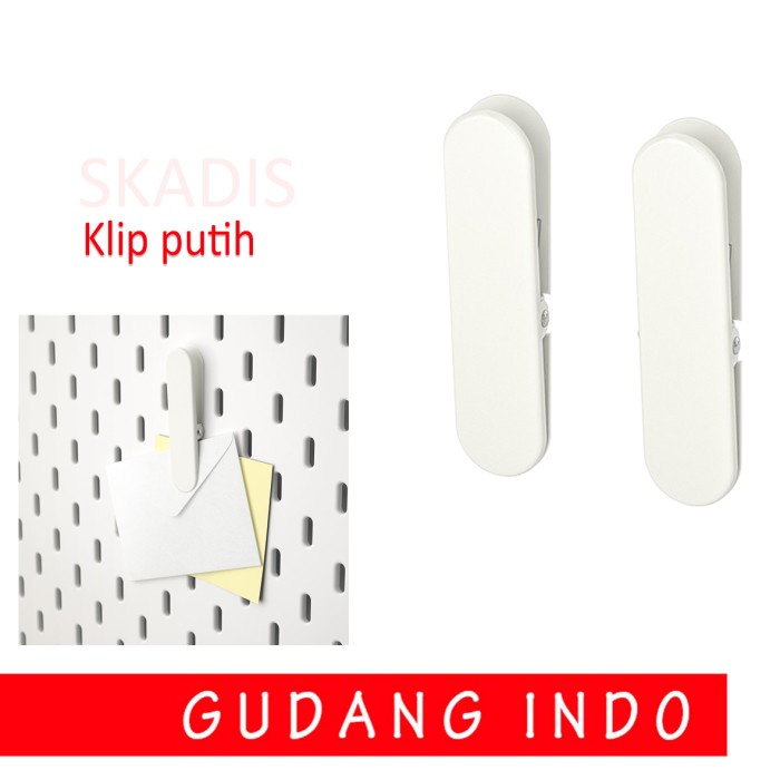 

Klip penjepit kertas aksesoris pegboard / klip putih 2 pcs