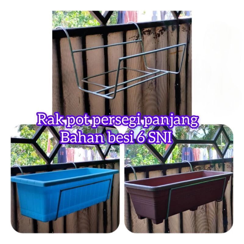 RAK POT GANTUNG / RAK POT KOTAK GANTUNG / RAK POT BALKON