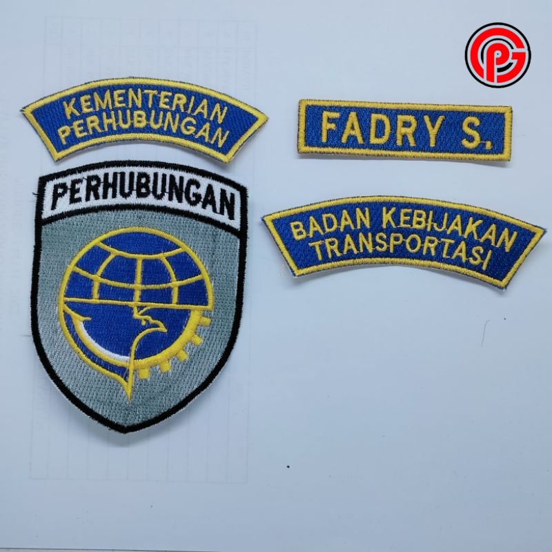 Best Seller Bordir PDH Kemenhub / Logo Bordir PDH Kemenhub / Atribut PDH Kemenhub / Atribut Dinas Ke