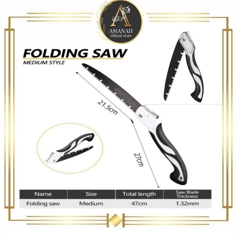 Gergaji Lipat Portable Multifungsi Pisau Lipat Gerjaji Kayu Perkakas Mata Pisau Super Tajam super Ta