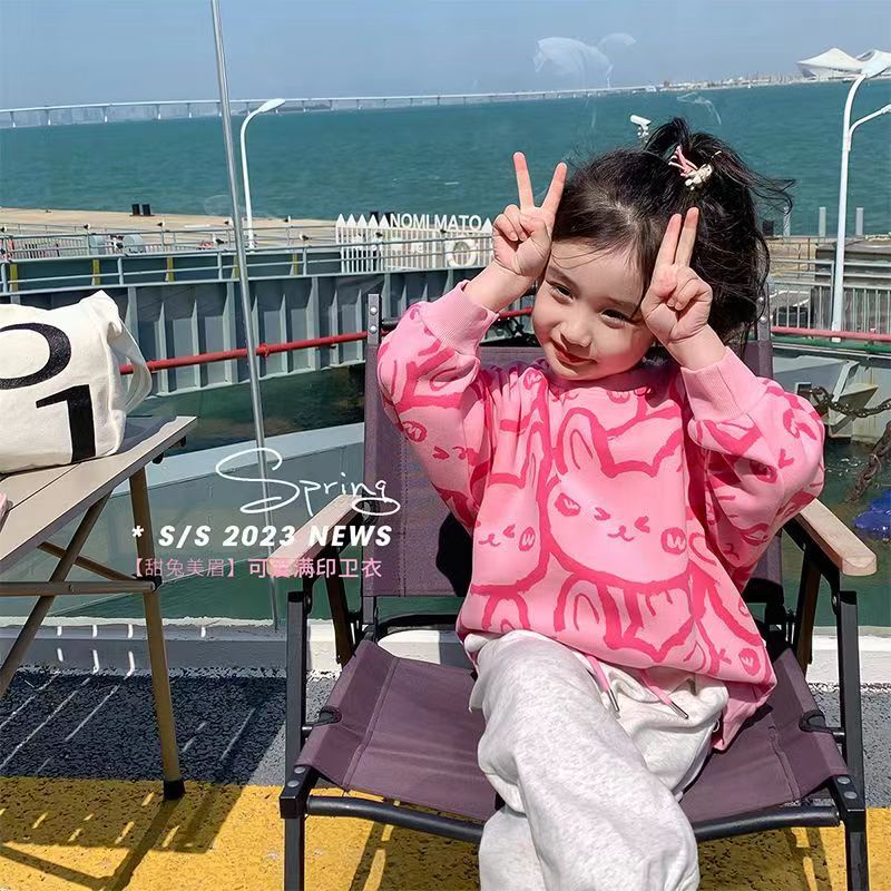 Girls' hoodie, children's long sleeved children's clothing, loose fitting top