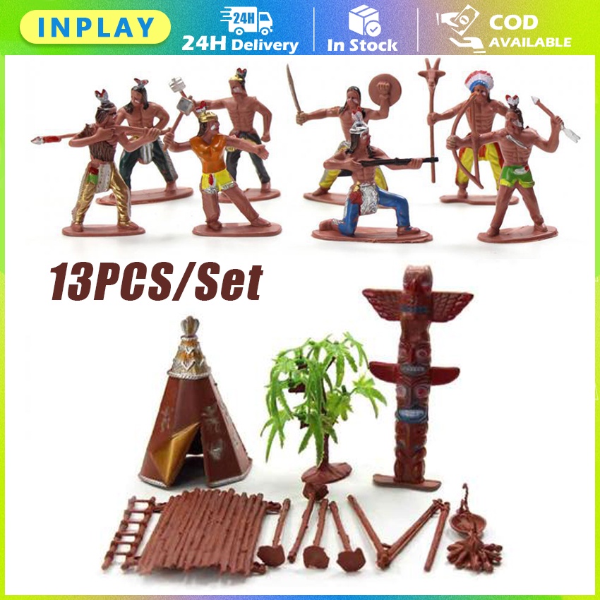 FIGURE ORANG SUKU INDIAN HUTAN PEDALAMAN - DIORAMA MAKET MINIATUR B INDIANA