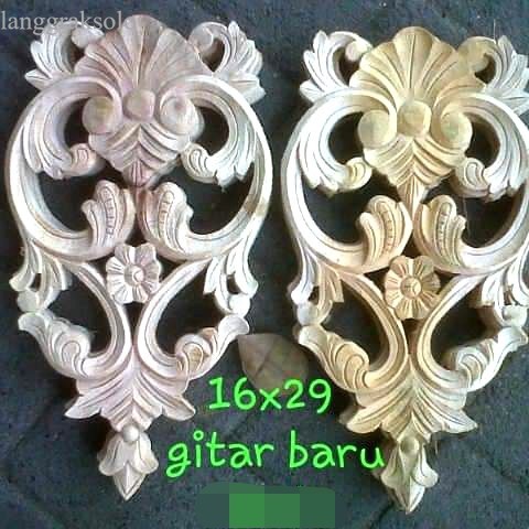 

Ukiran tempel model Gitar baru 16x29cm Ornamen dekorasi ukir jepara murah