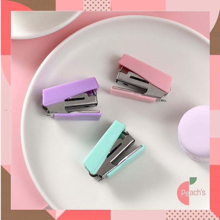 PEACHs - S6104 Hekter Kecil Lucu / Cute Mini Stapler Untuk Pelajar / Set Staples Perlengkapan Kantor