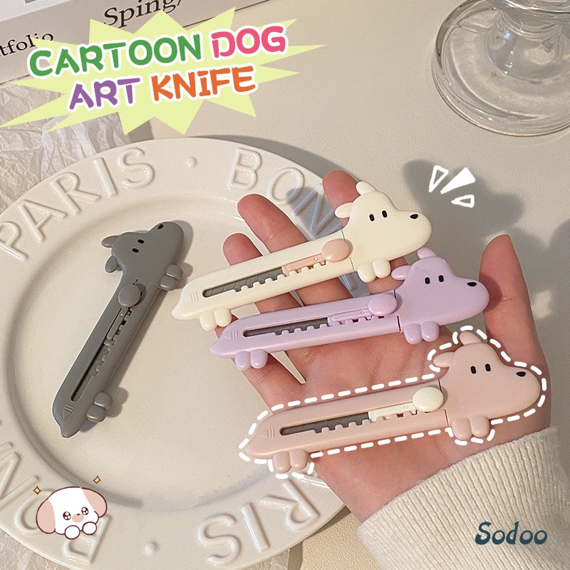 

Kartun Pisau Kecantikan Anak Anjing Lucu Mini membongkar pisau pembukaan ekspres Pisau kertas portabel - SO