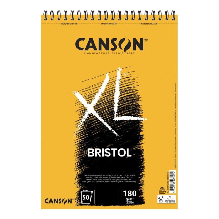 

Andriant Canson XL Bristol Drawing Spiral Pad - A4 (21x 29.7cm)