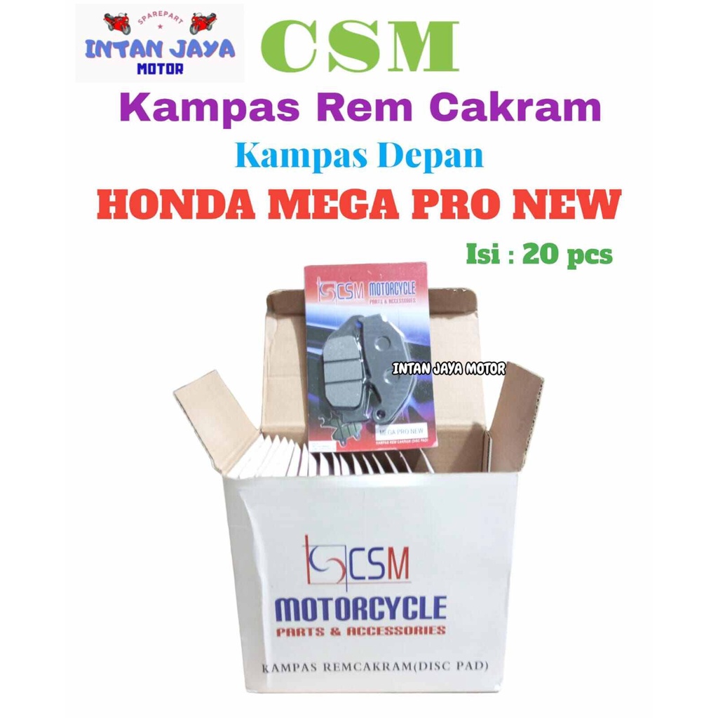 20 PCS CSM DISPAD DEPAN MOTOR HONDA MEGA PRO NEW KAMPAS REM CAKRAM MEGA PRO NEW KAMPAS DEPAN MOTOR M
