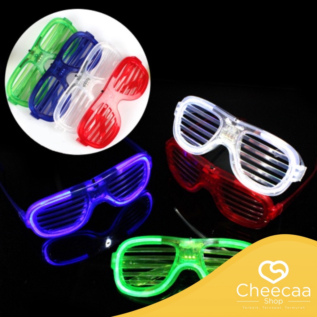 CC (KM73) Kacamata LED Colorful Kacamata Lampu Neon LED Kacamata DJ Kacamata Pesta