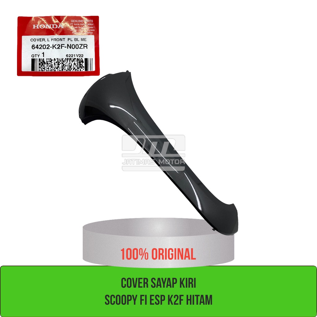Cover sayap kiri scoopy fi esp K2F hitam abu abu 64202-K2F-N00ZR