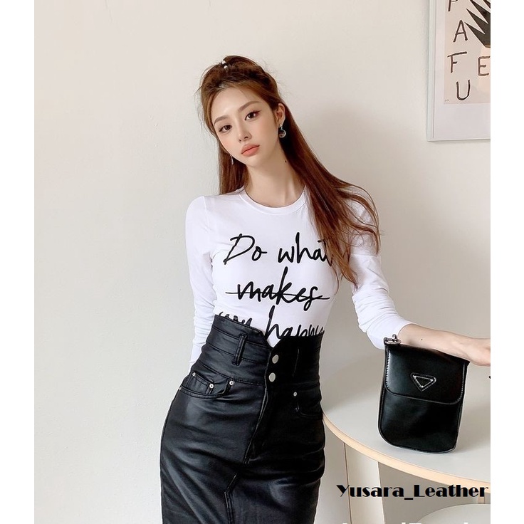 Leather Rok Kulit PU Rok Midi Wanita Korea Style Model Terkini 2022 Yusara.Leather