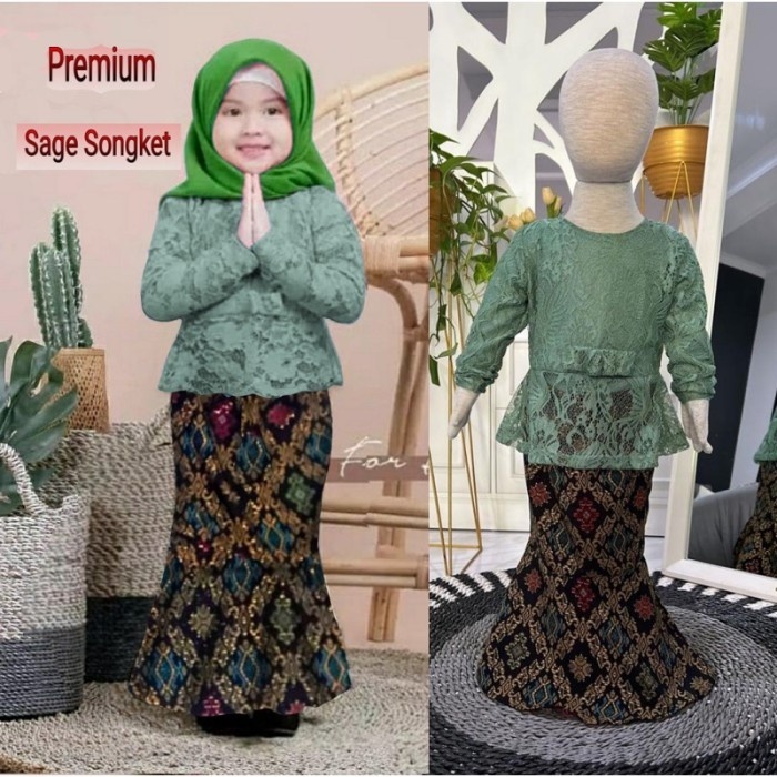 kebaya anak 1-7thn/kebaya wisuda anak TK/baju Kartini/rok duyung batik