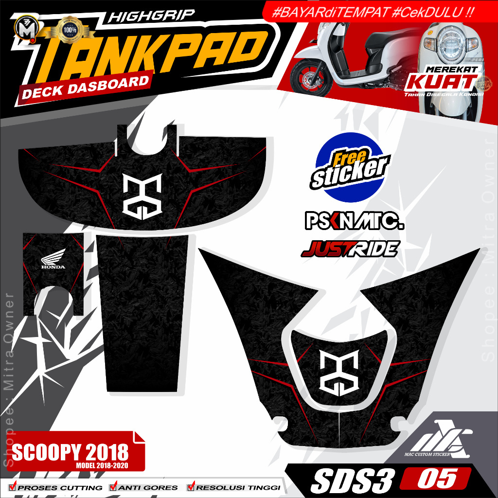 TANKPAD SCOOPY 2018 PELINDUNG DASHBOARD - TANKPAD DECKPAD SCOOPY 2018 BODY PROTECTOR DECK PAD COVER