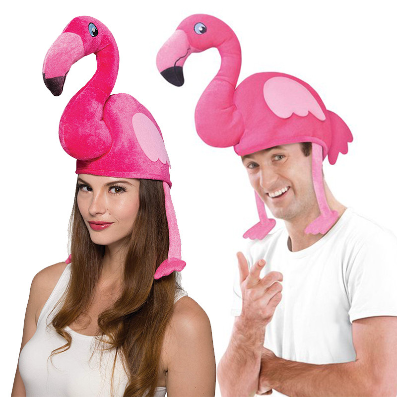 

Unisex Adult Women Men Pink Flamingo Hat For Couple Xmas Christmas Halloween Costume Accessory
