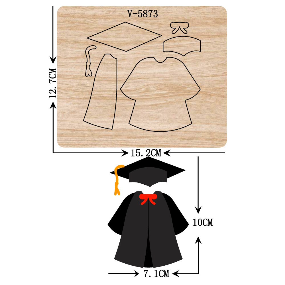 

Graduation Hat Clothes Wooden cutting dies for scrapbooking, multiple sizes v5873, new