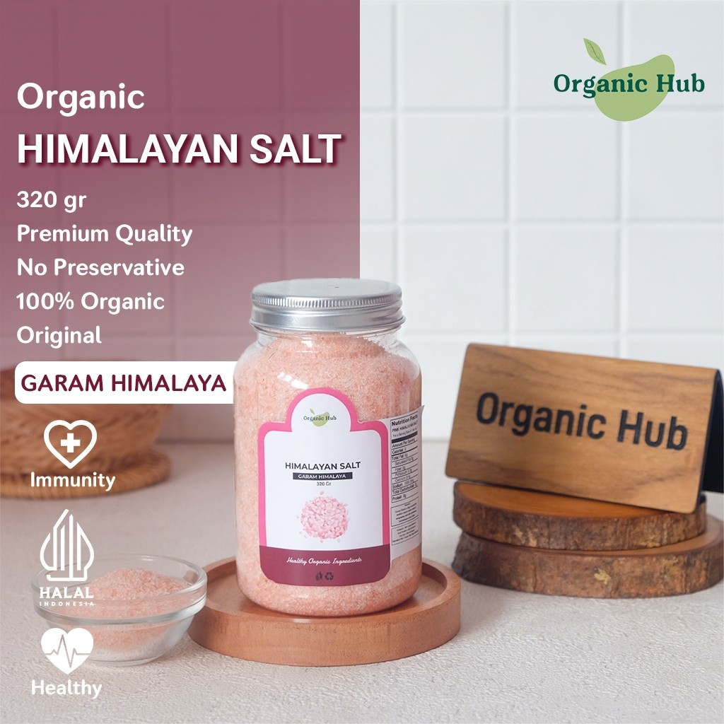 

Organic Hub Garam Himalaya 100% Original Premium Quality Himalayan Pink Salt Organik 320 gr