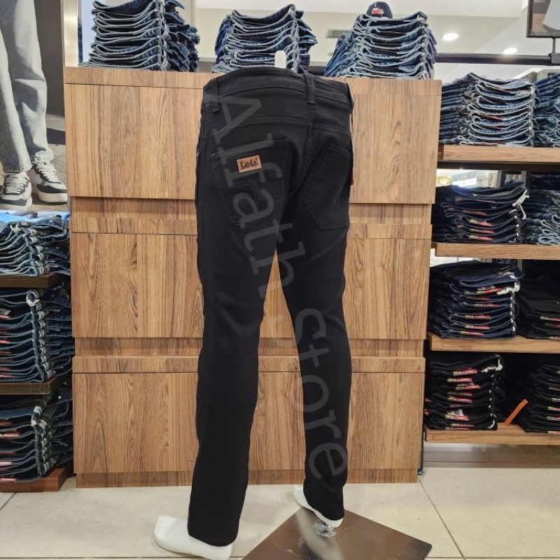 CELANA JEANS PRIA LOIS ORIGINAL SLIMFIT STRETCH HITAM SLS079