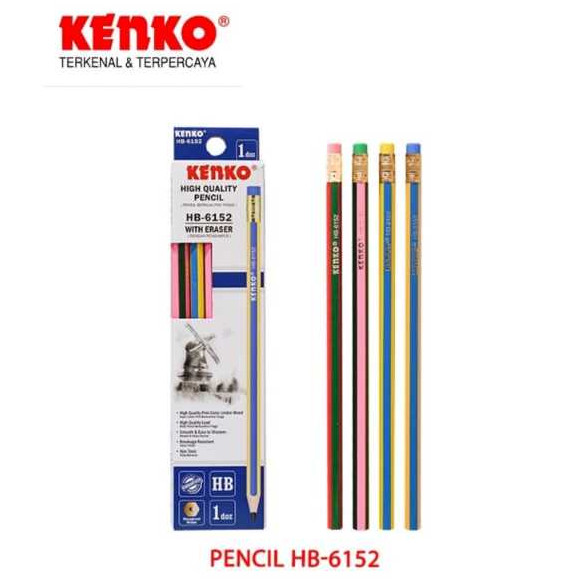 

KENKO PENCIL HB-6152 (W/ERASER) - 1 LUSIN