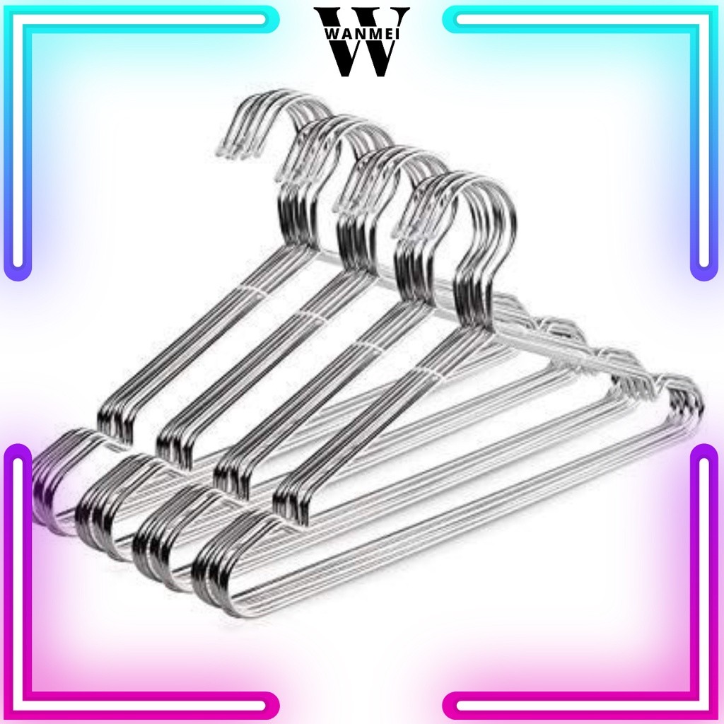 WM Hanger Baju Stainless Steel 1pak isi 10 pcs/hanger baju anti karat/Gantungan Baju Stainlees Steel